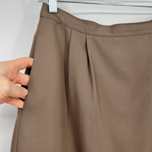 Vtg Epitome Skirt Suit Tag 14/ Fits 28" Tan One Button Blazer Straight Midi READ - Picture 6 of 12